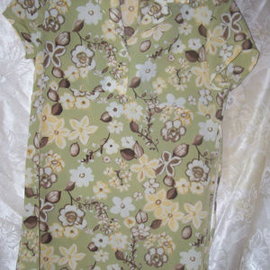 Vintage olive green floral dress